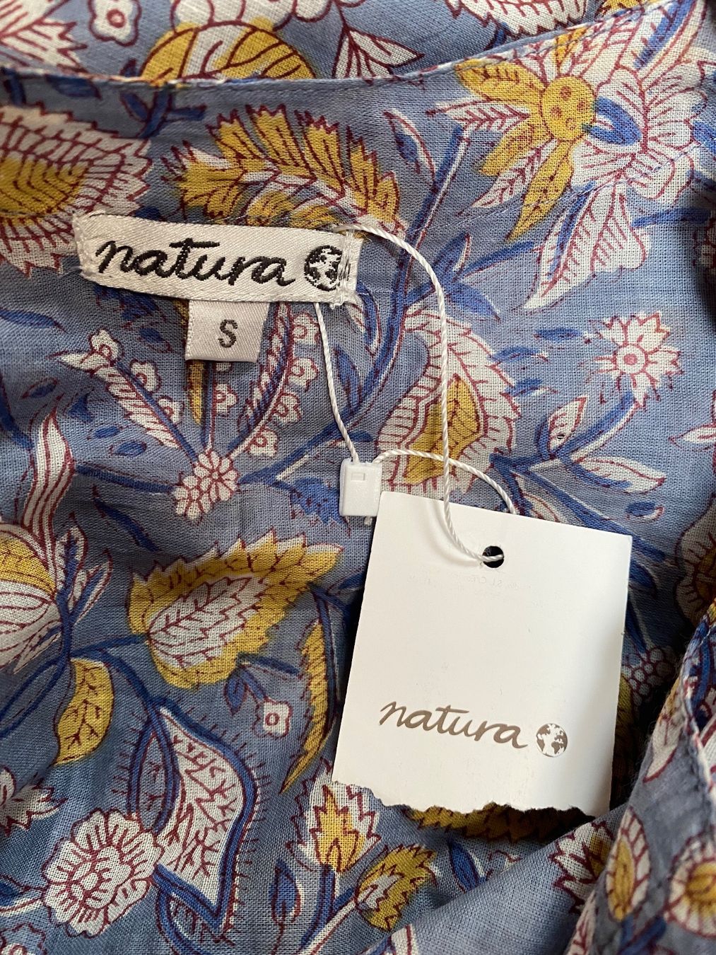Top: Pretty NATURA blue cotton top. S – Nuovo (secondo la descrizione) da Grund b. Gstaad venduto da PlageNeigeplus 3
