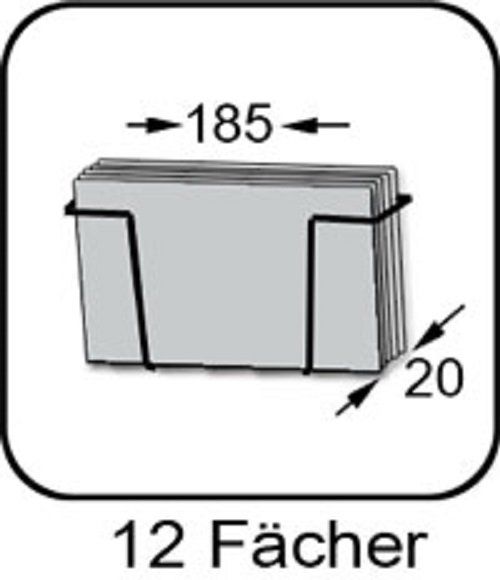 Allestimento di negozi e stand fieristici: Kartenständer mit 12 Fächern Querformat 130x180mm – Nuovo e nell'imballaggio originale da Baar venduto da GERSO 1