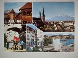 Originale vintage 5 Bild AK von Luzern mit Pilatus.