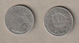 1 Franken 1861 sitzende Helvetia