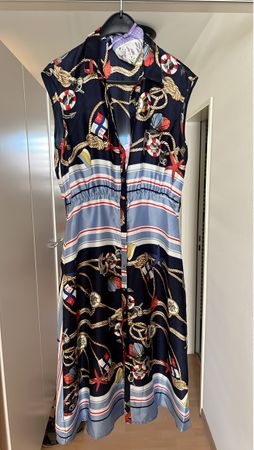 Damen Kleid marineblau mit Seemotiv Grösse L-XL