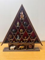 Vintage Elefanten Sammlung mit Holz Setzkasten 18 Figuren