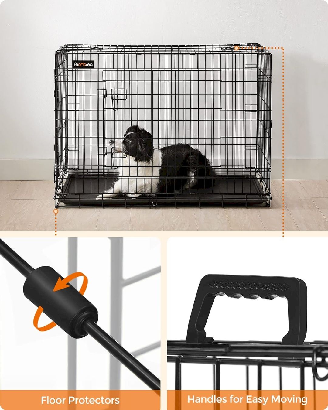 Gabbie, trasporto & Sicurezza: FEANDREA Hundekäfig XL Schwarz – Nuovo e nell'imballaggio originale da Bottighofen venduto da zaap 6