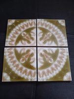 4er Set Vintage Wandfliesen, Retro Look