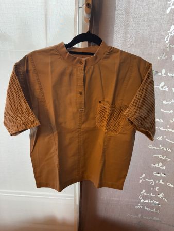 🤎 Chemisier Together beige à manches en résille – Taille 36