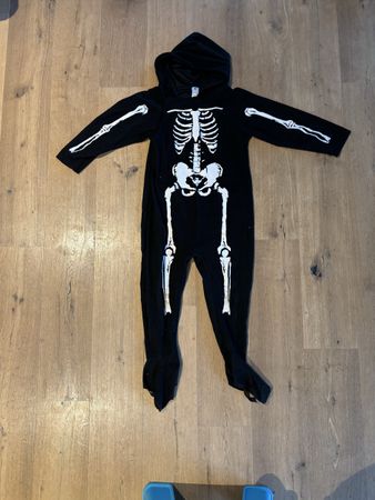Helloween Kostüm Skelett für 7-9 Jahre