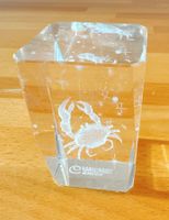 Glaswürfel mit 3D Gravur Sternzeichen Krebs