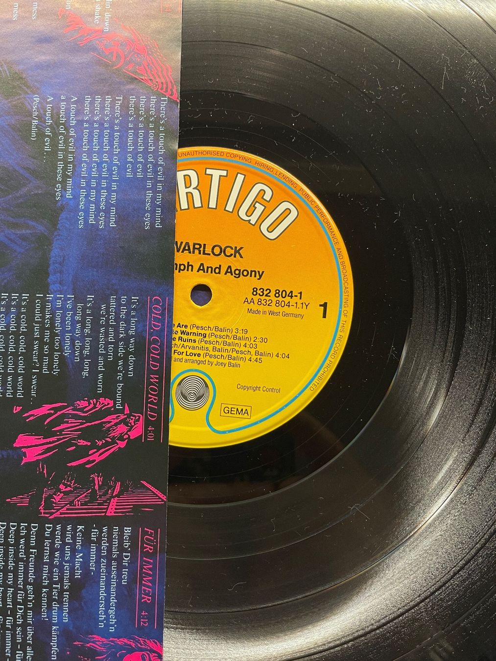 Dischi in vinile: Warlock - Triumph and Argony 1987 Vinyl – Usato da Rüti ZH venduto da alumedien 2