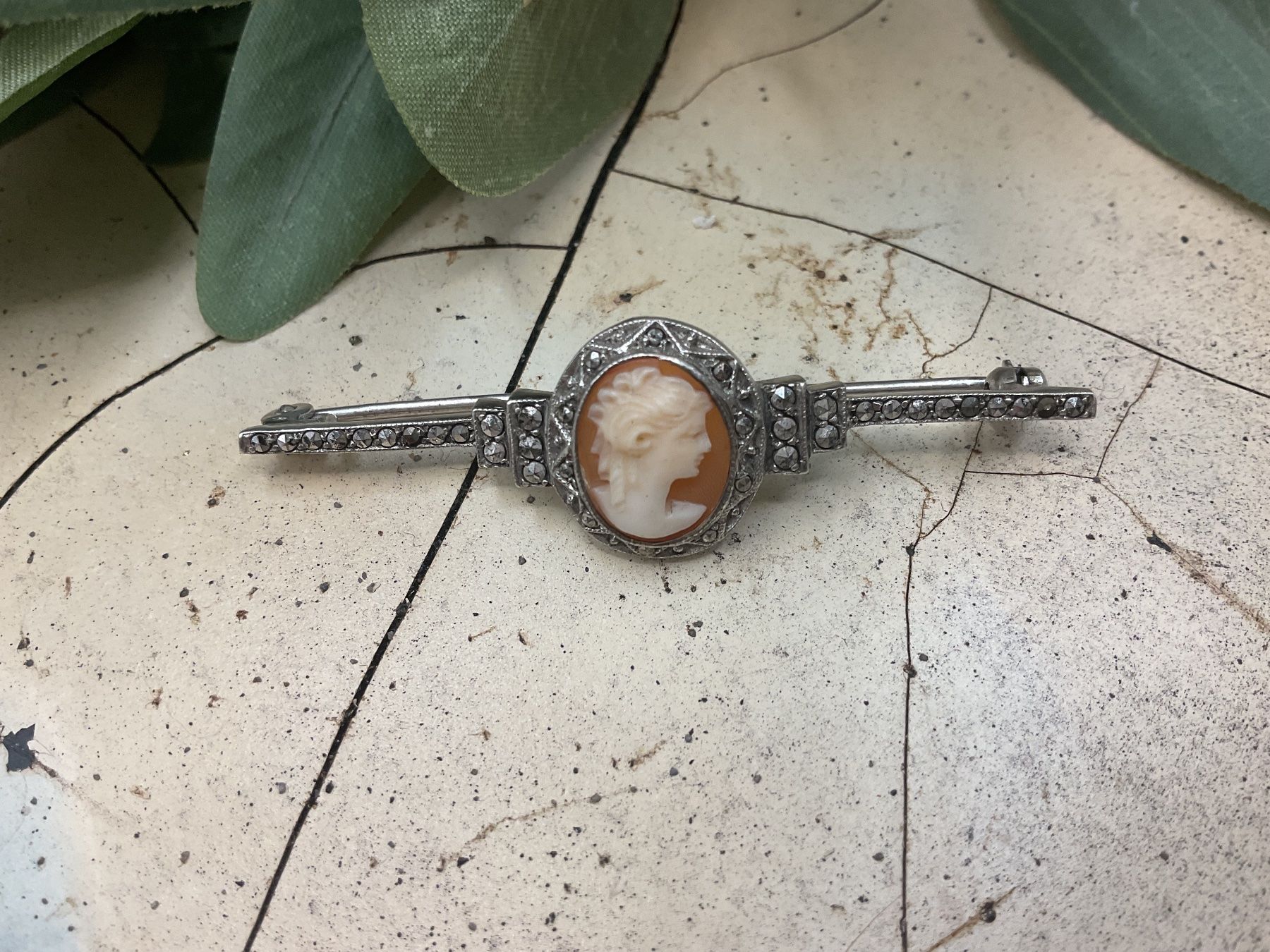 Spille & Fermagli: Antike Stabbrosche, Cameo und Markasiten Silber – Usato da Luzern venduto da S.Kern01