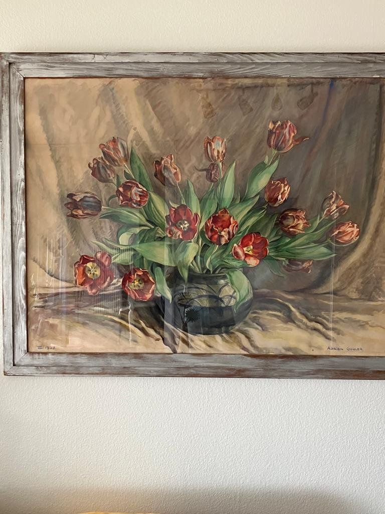 Dipinti: Bild Gemälde Tulpen Adrien Gogler – Usato da Lyss venduto da oli018