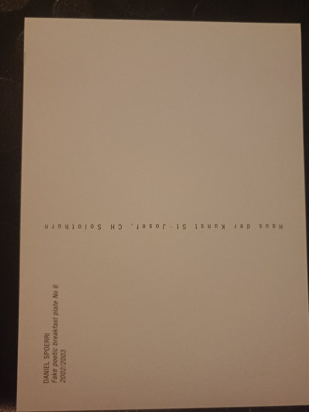 Grafica & Litografie: Daniel Spoerri - handsignierte Kunstpostkarte – Usato da Menziken venduto da Artographs 1