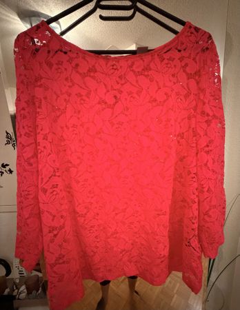 Pinkes Spitzenoberteil von H&M, Grösse XL