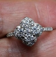 Bague argent avec diamants de moissanite 0,4 ct certifié GRA