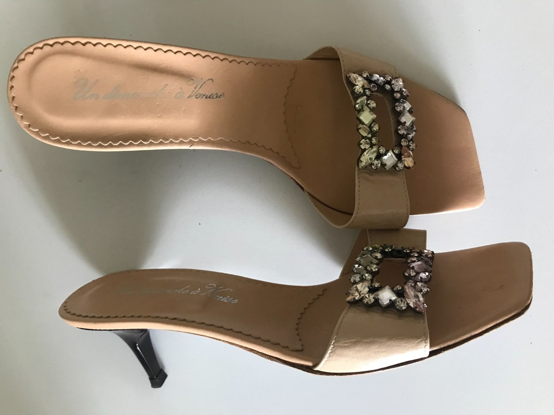 Damenschuhe: Sandales mules cuir, boucle strass T39 – Neu (gemäss Beschreibung) aus nyon von Lbabi 3