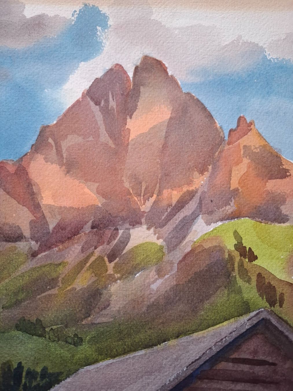 Gemälde: Aquarell Ferdinand Meyer-Streiff Matt Glarus 1932 – Gebraucht aus Rheinfelden von Badelus 2