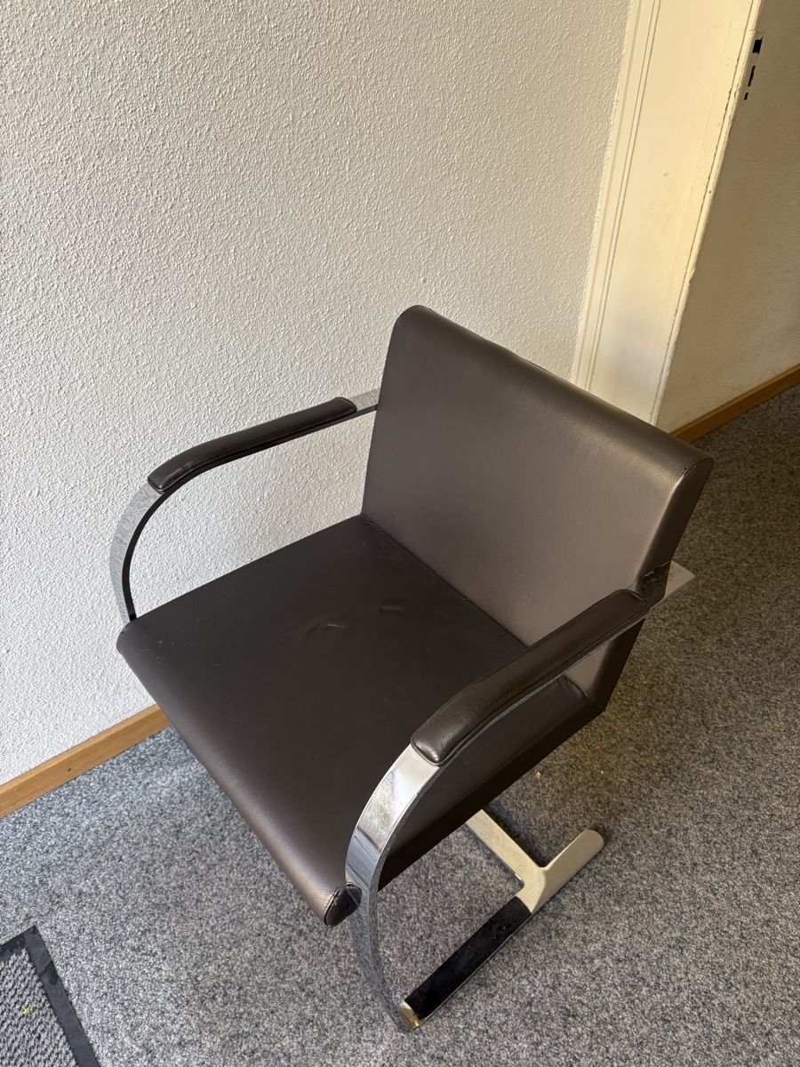 Stühle: Chaises vintage cuir brun & chrome – Gebraucht aus Basel von Colinecolune 1