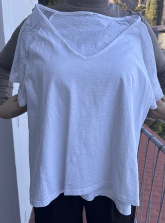 Due magliette estive bianco con pizzo - Taglia M/L