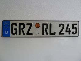 Nummernschild / Kfz-Kennzeichen Deutschland GRZ RL 245 m. EU