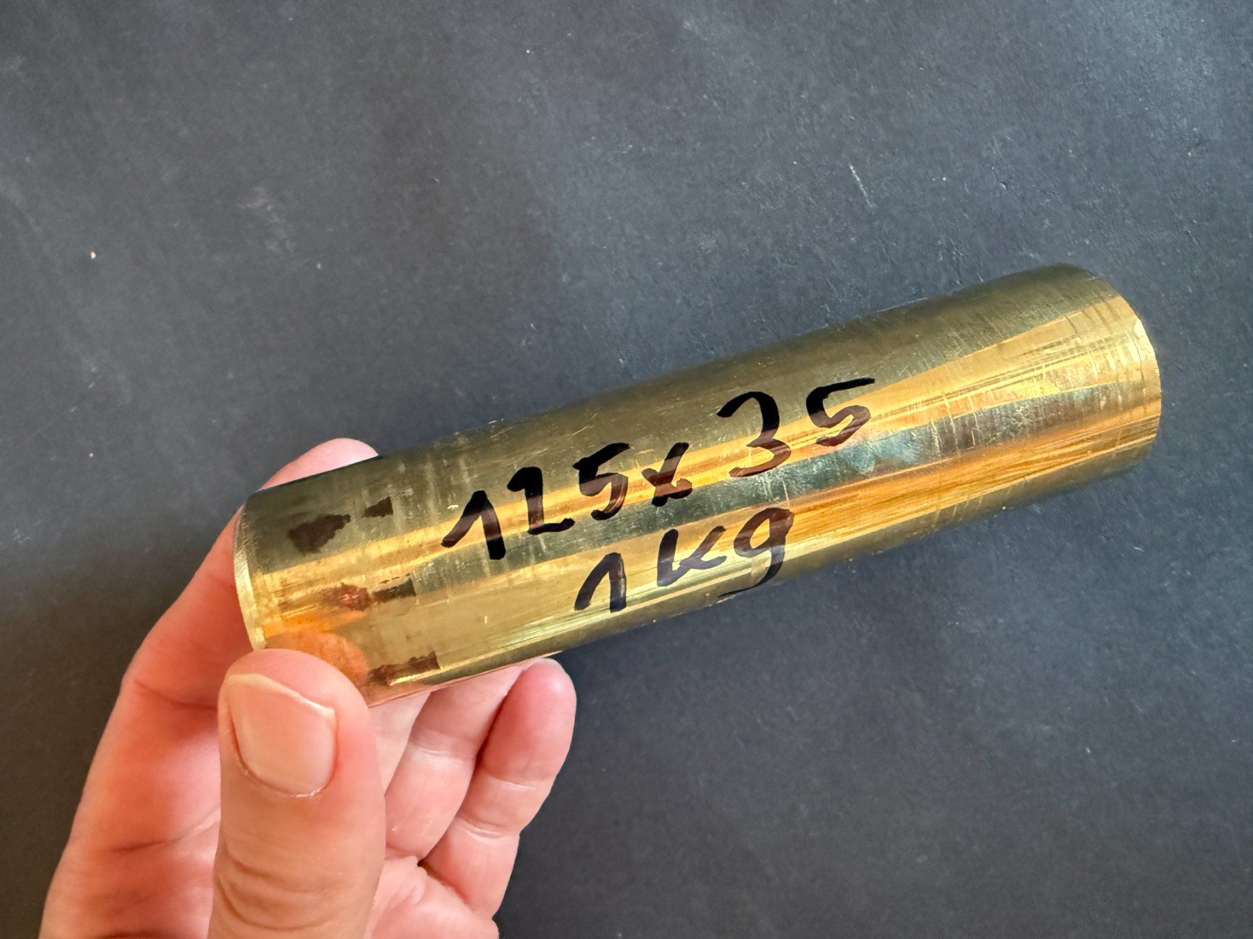 Servierplatten: Messing-Stange, 125 x 35 mm, 1000 g – Gebraucht aus Lützelflüh-Goldbach von Napfnugget01