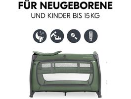 Hauck Reisebett Play N Relax Center Dark Green neuwertig