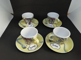 Espressotassen mit Unterteller 4er Set