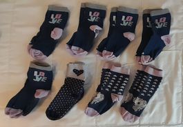 8 Paar Socken für Mädchen Gr. 23-26
