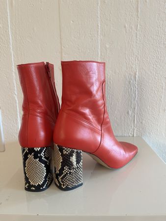 Essentiel Antwerp Lederstiefeletten Rot/Schlange, Gr. 39‼️