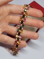 Luxus Armband mit buten Turmalin und 925er Silber