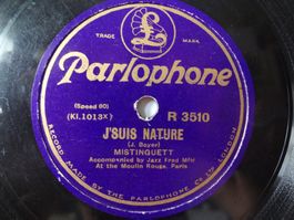 Disque 78 tours Parlophone aiguille de Mistinguett - R3510