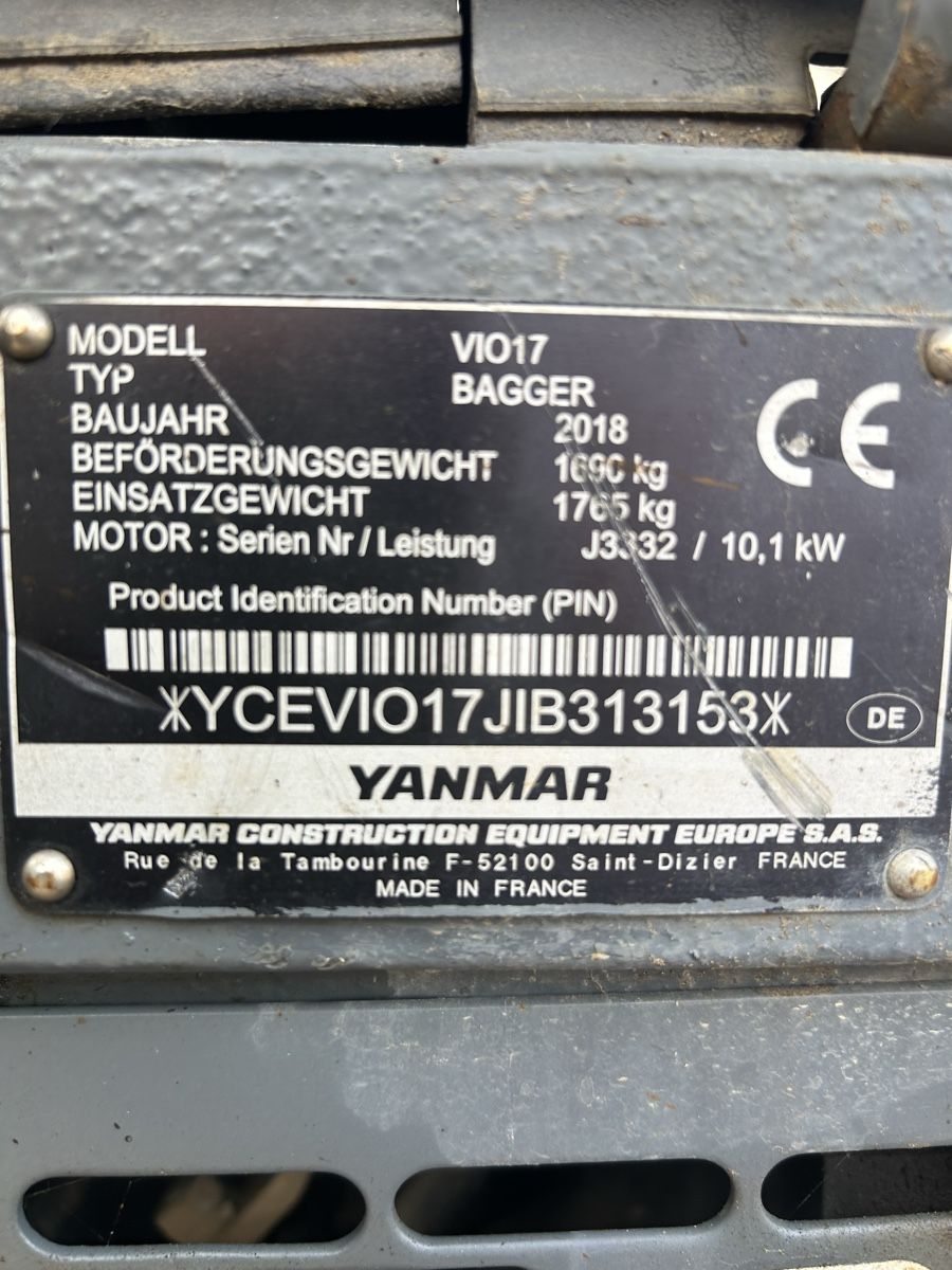 Yanmar Escavatori: Yanmar Vio17 – Usato da Aefligen venduto da schnappi02 1