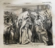 Holzstich 1862 - David wird zum König gekrönt, Bibel