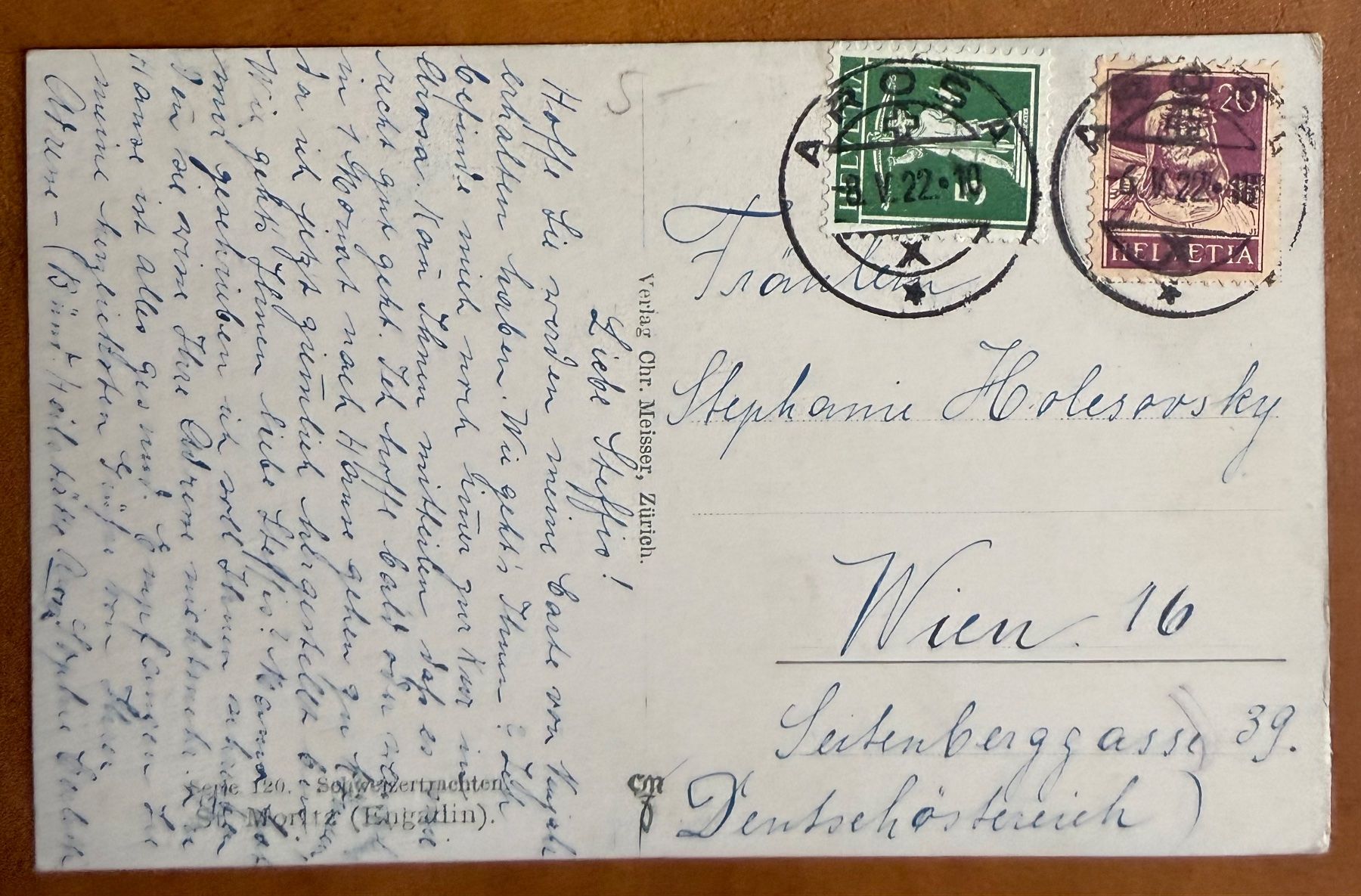Cartes postales: St. Moritz - Frau - 1922 – D'occasion à Lutry par Ediego 1