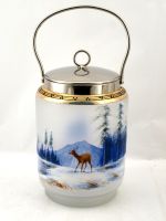 Pot à biscuits verre decor neige Keksdose Winter Landschaft