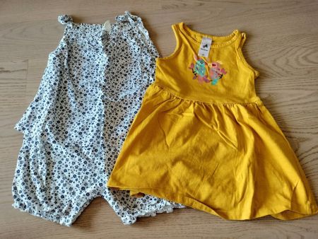 2x Sommerkleid/Jumpsuit Mädchen 92