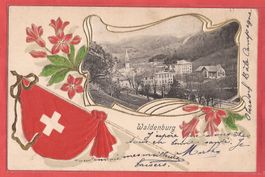 Waldenburg - Jugendstil Prägekarte - 1904