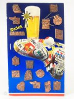 Warteck Bier Werbeschild + Basler Fasnacht Plaketten Bronze