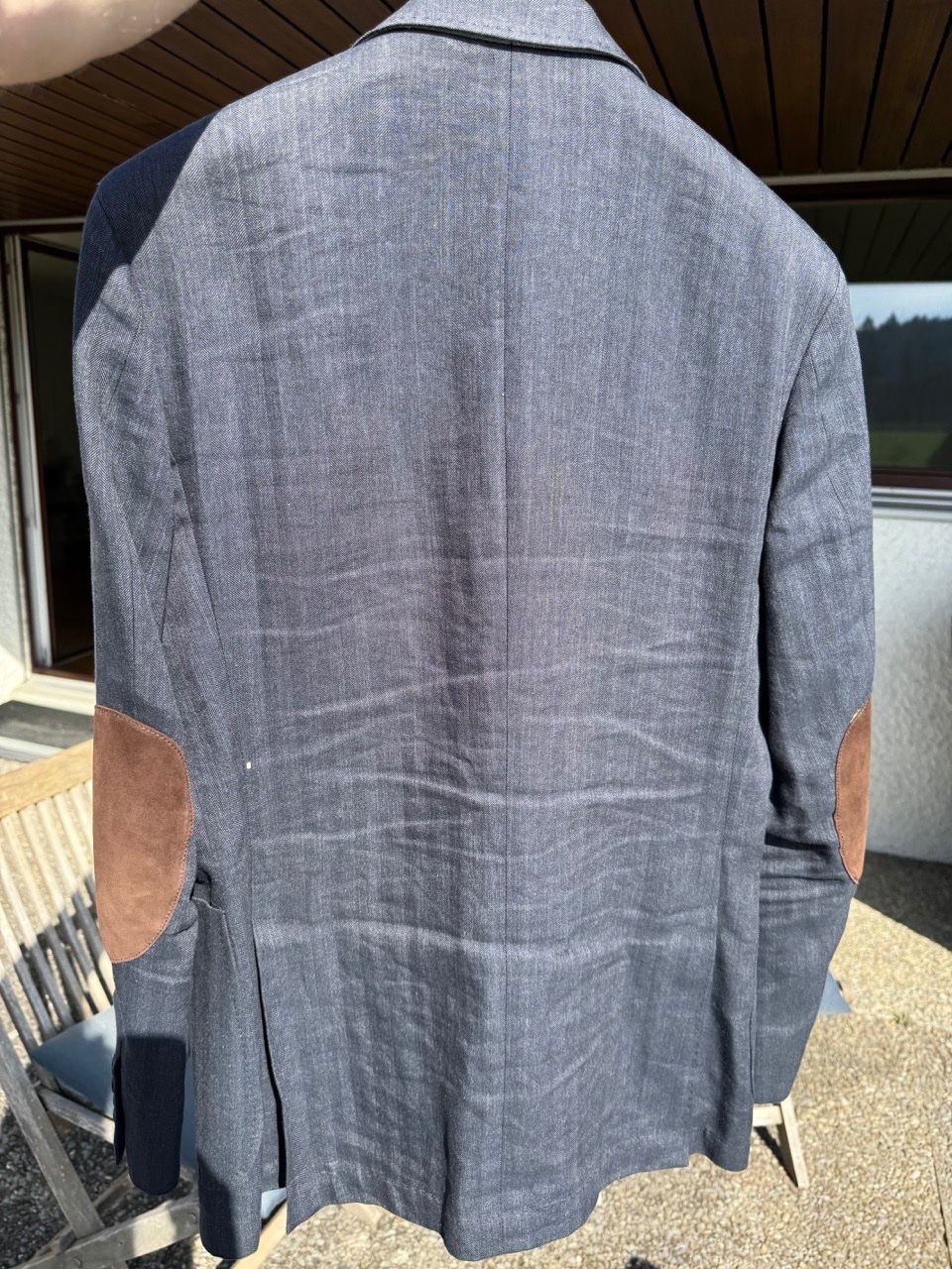 Hackett Giacche: Hackett Jacket / Sakko, Leinen & Baumwolle, grau-blau – Usato da Schlieren venduto da Timsonsan 2
