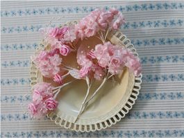 Sträusschen rosa Stoffblumen VINTAGE handgefertigt