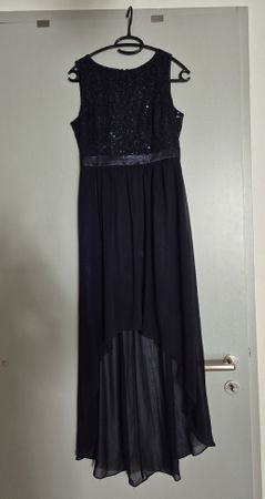 Festliches Vokuhila Kleid Dunkelblau