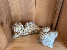 Engel Figuren, 2 Stk, Gold und Weiss!