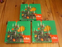 3 Pack Eika Hubertus Weihnachtskerzen Ceresin, 60er Vintage