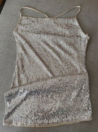 Goldig schimmerndes Pailetten-Cocktailkleid