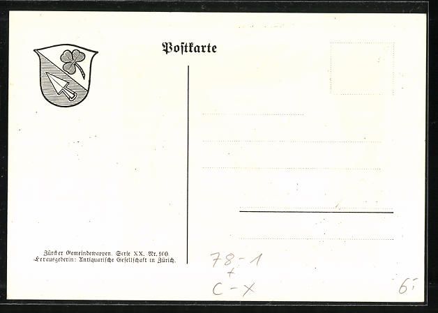 Cartoline postali: AK Waltalingen, Wappen der Ortschaft – Usato da Berlin venduto da bartko-reher 1