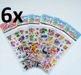 6 Bögen 3D-Sticker Super Wings