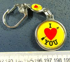 I  ❤  YOU AUTO SCHLÜSSELANHÄNGER SILBRIG BEIDSEITIG VINTAGE