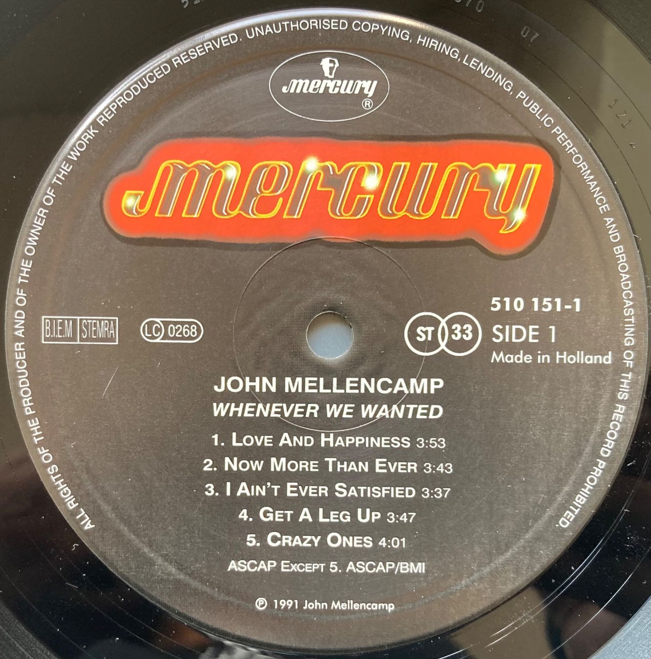Schallplatten: JOHN MELLENCAMP - WHENEVER WE WANTED – Gebraucht aus Poliez-Pittet von Newtown-Records 2