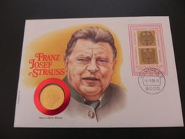 Deutschland 2 Mark 1990 D Franz Josef Strauss Münzbrief 1990