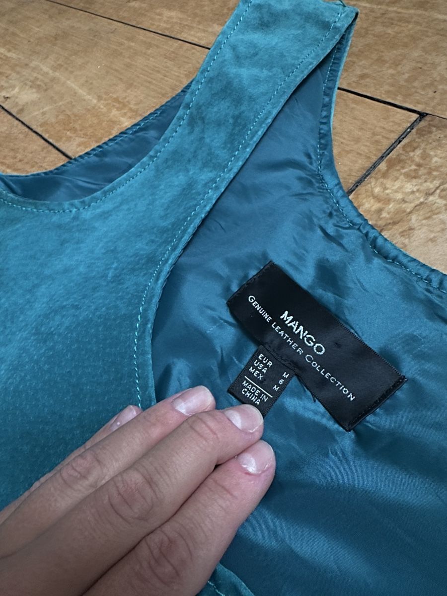 Mango Vestiti: Mango Kleid Echtleder türkis Grösse M  – Usato da Luzern venduto da w.welihodska 3