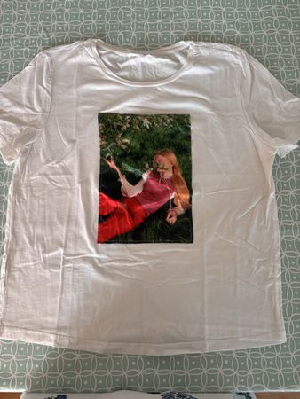 MNG T-Shirt, weiss mit Fotodruck, Grösse L, neuwertig