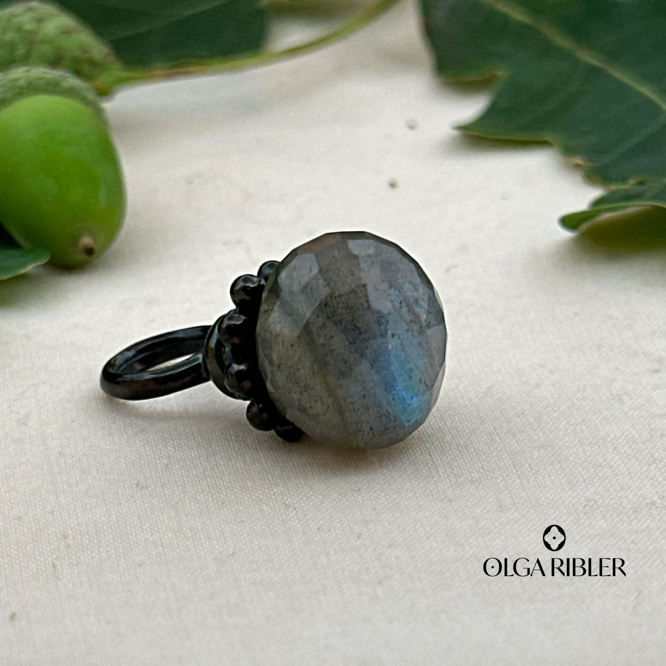 Olga Ribler Anhänger: Edelstahl Anhänger mit Labradorite - 14 mm – Neu (gemäss Beschreibung) aus Luzern von Schmuckoutlet 2